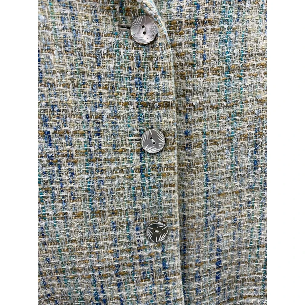 Austin Reed Womens Suit Jacket Blazer Multicolor Cotton Blend Plaid Career USA 4